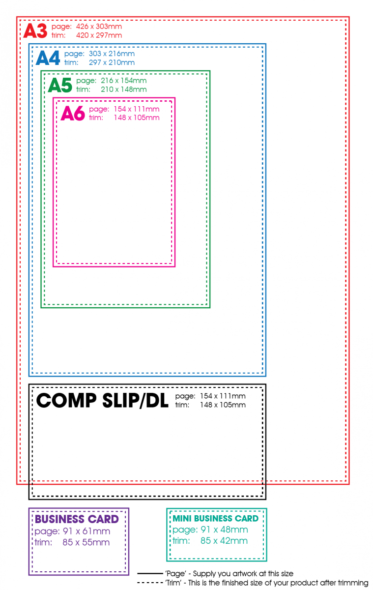 Paper Sizes For Printing
